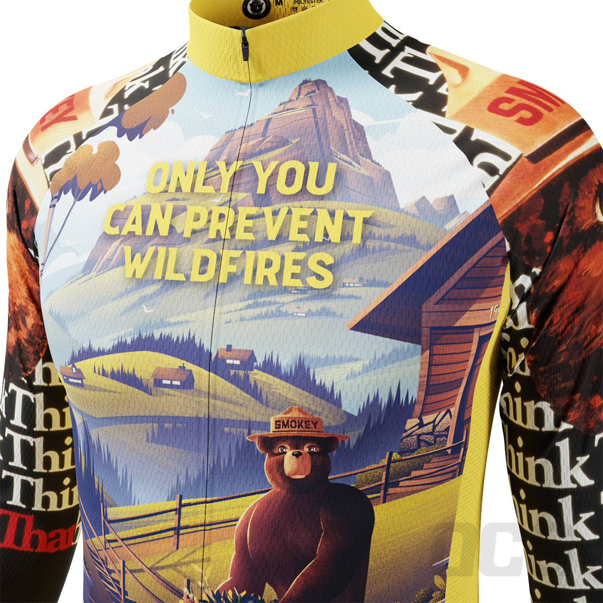 Men's Smokey Bear Prevent Wildfires Country Series Long Sleeve Cycling Jersey