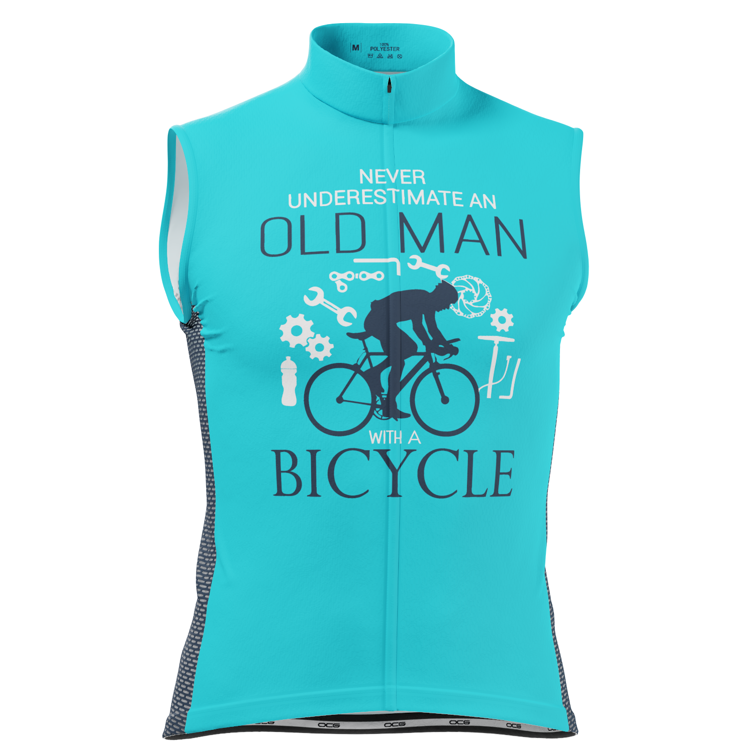 Men's Never Underestimate an Old Man Sleeveless Tech Cycling Jersey