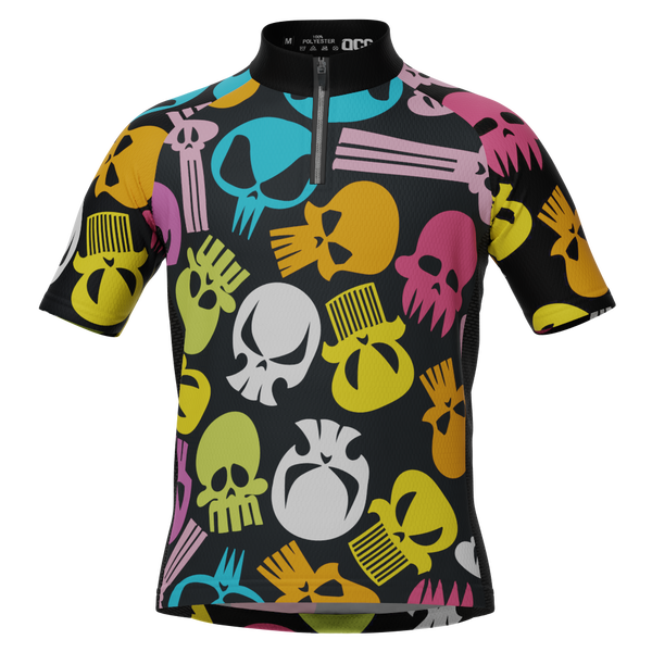 Kid's Scary Skulls Short Sleeve Cycling Jersey