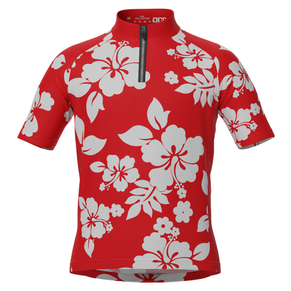 Kid's Hawaiian Aloha Floral Short Sleeve Cycling Jersey