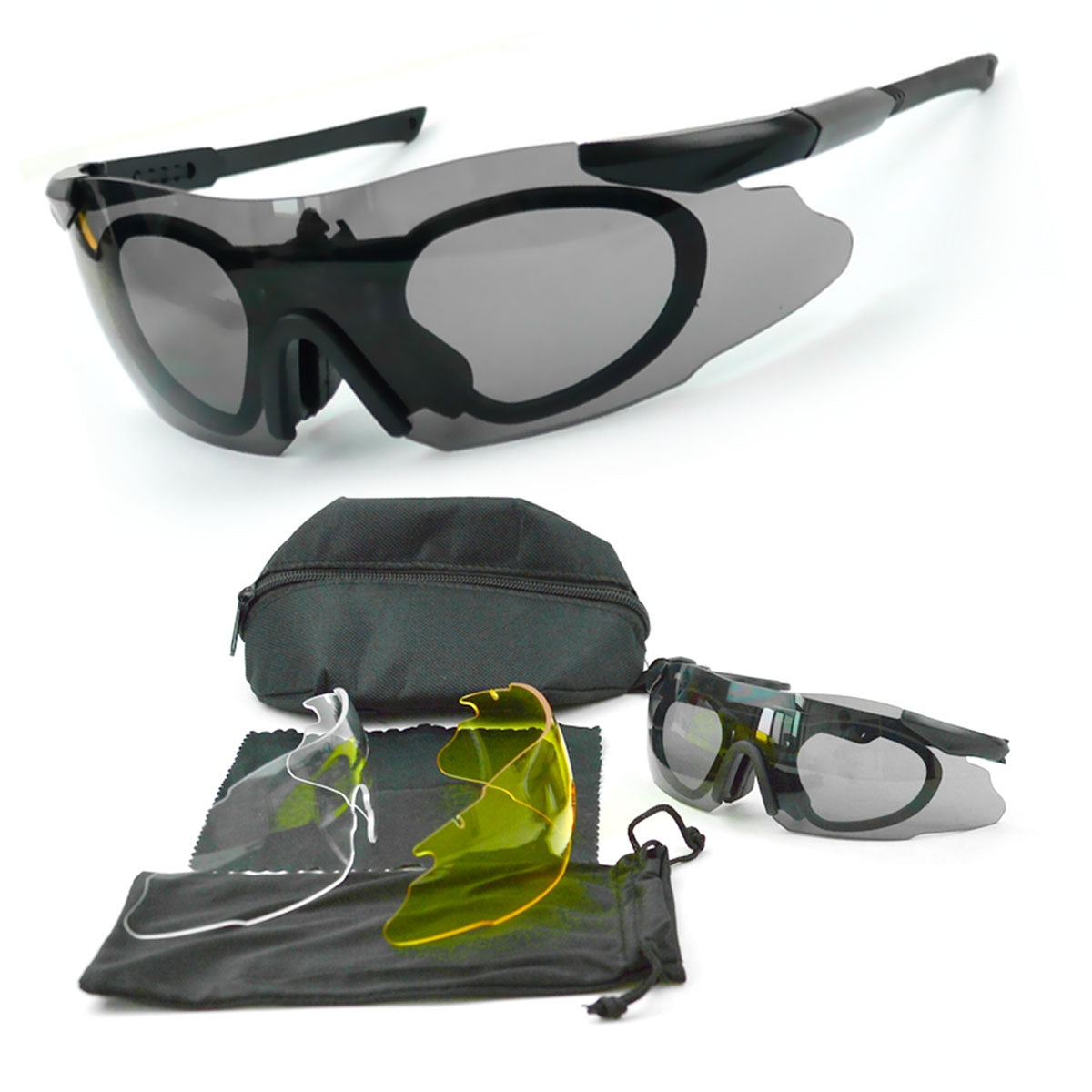 Unisex Thin Ultra Light with 3 Interchangeable Color Lense Cycling Sunglasses
