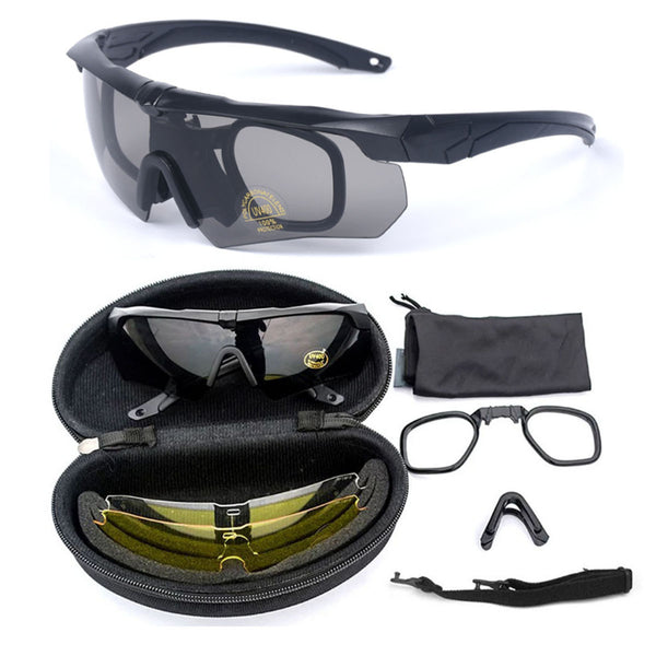Unisex Thick Ultra Light with 3 Interchangeable Color Lense Cycling Sunglasses