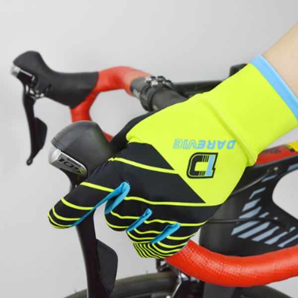 DV Neon Touch Screen Gel Padded Winter Cycling Gloves