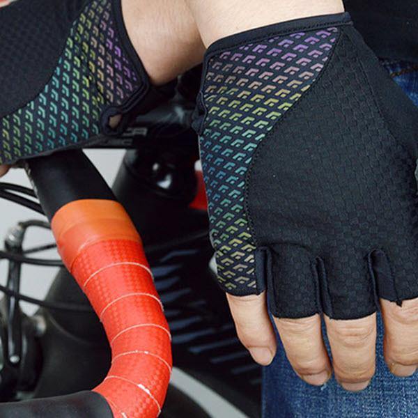 DV Reflective Gel Padded Half Finger Cycling Gloves