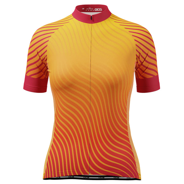 Women's Four Seasons Curvy Lines Short Sleeve Cycling Jersey