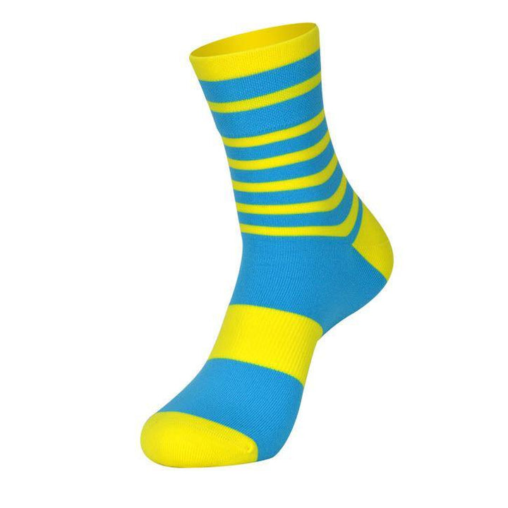 DV Yellow Stripe Mid-Length Pro Cycling Socks