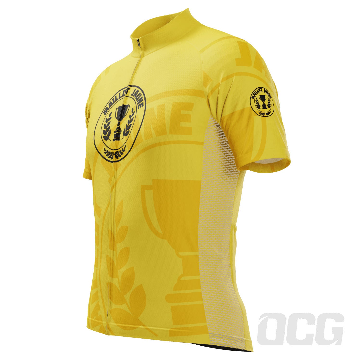 Men's Tour de France Yellow Leaders Maillot Jaune Short Sleeve Cycling Jersey