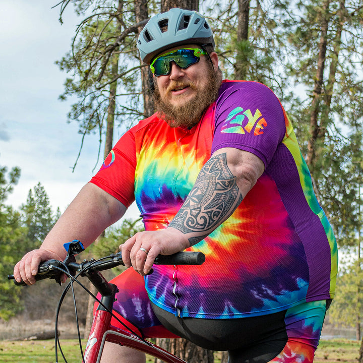 Stylish Men's Tie Dye Short Sleeve Cycling Jersey Quick-Dry