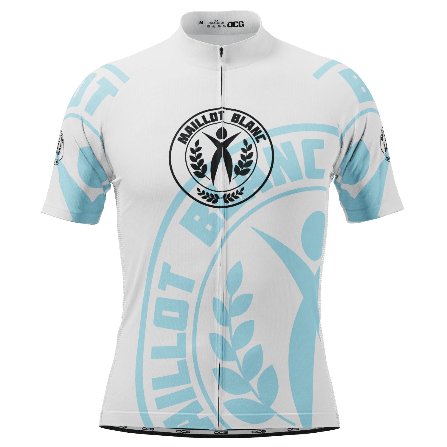 Men's Tour de France Young Rider Maillot Blanc Short Sleeve Cycling Jersey