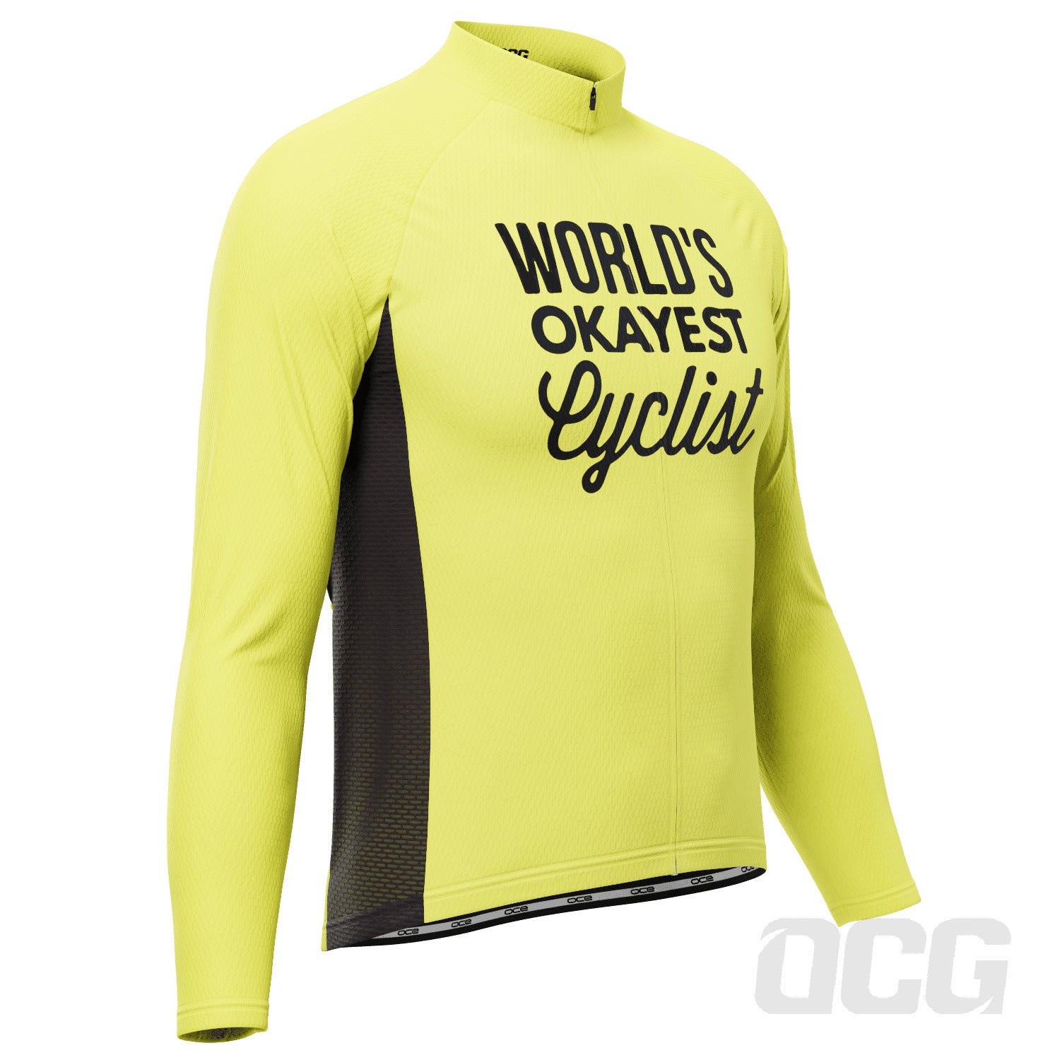 Men's World's Okayest Cyclist Long Sleeve Cycling Jersey