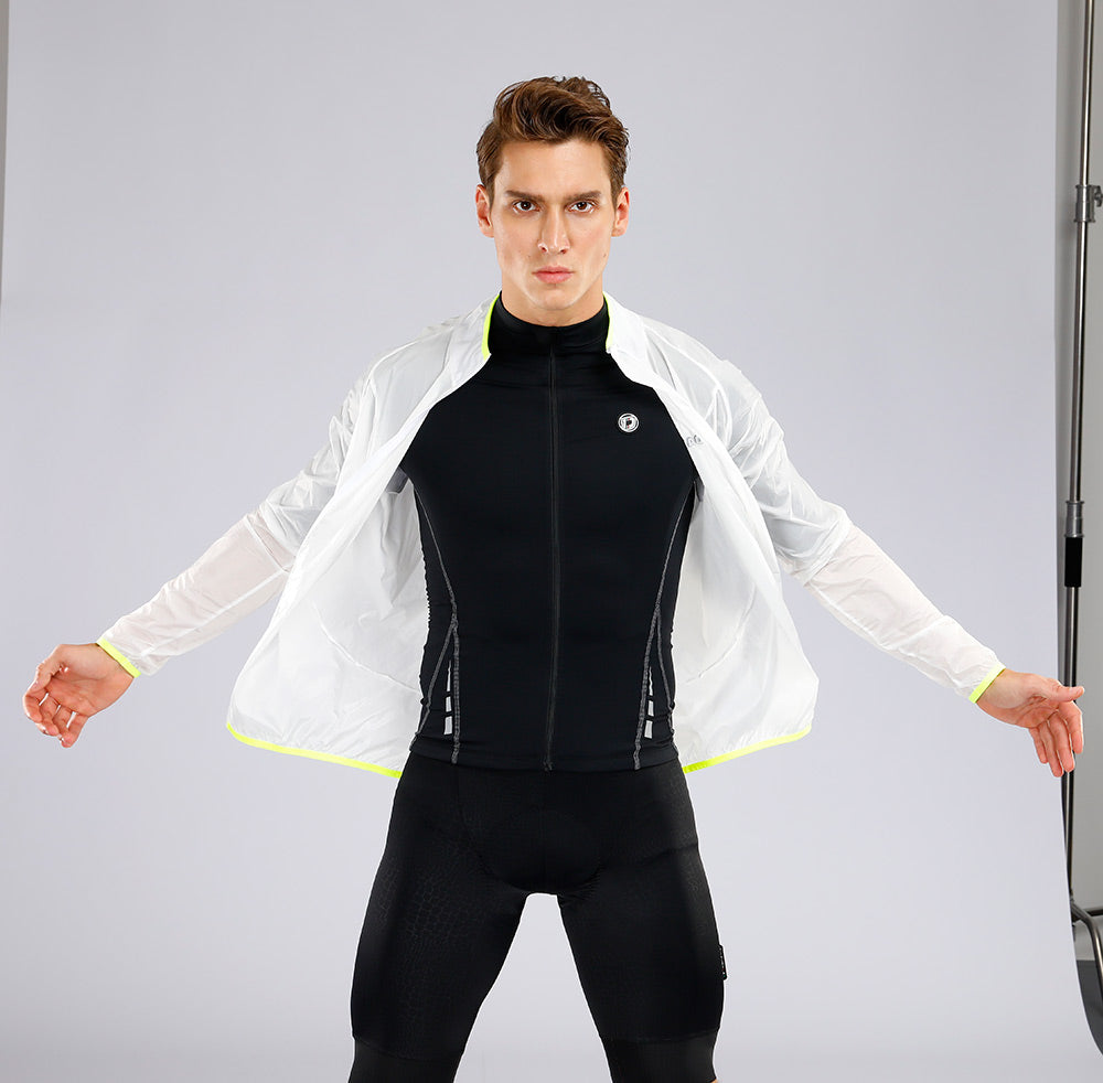 DV Neo White Lightweight Windproof Water Resistant Cycling Jacket