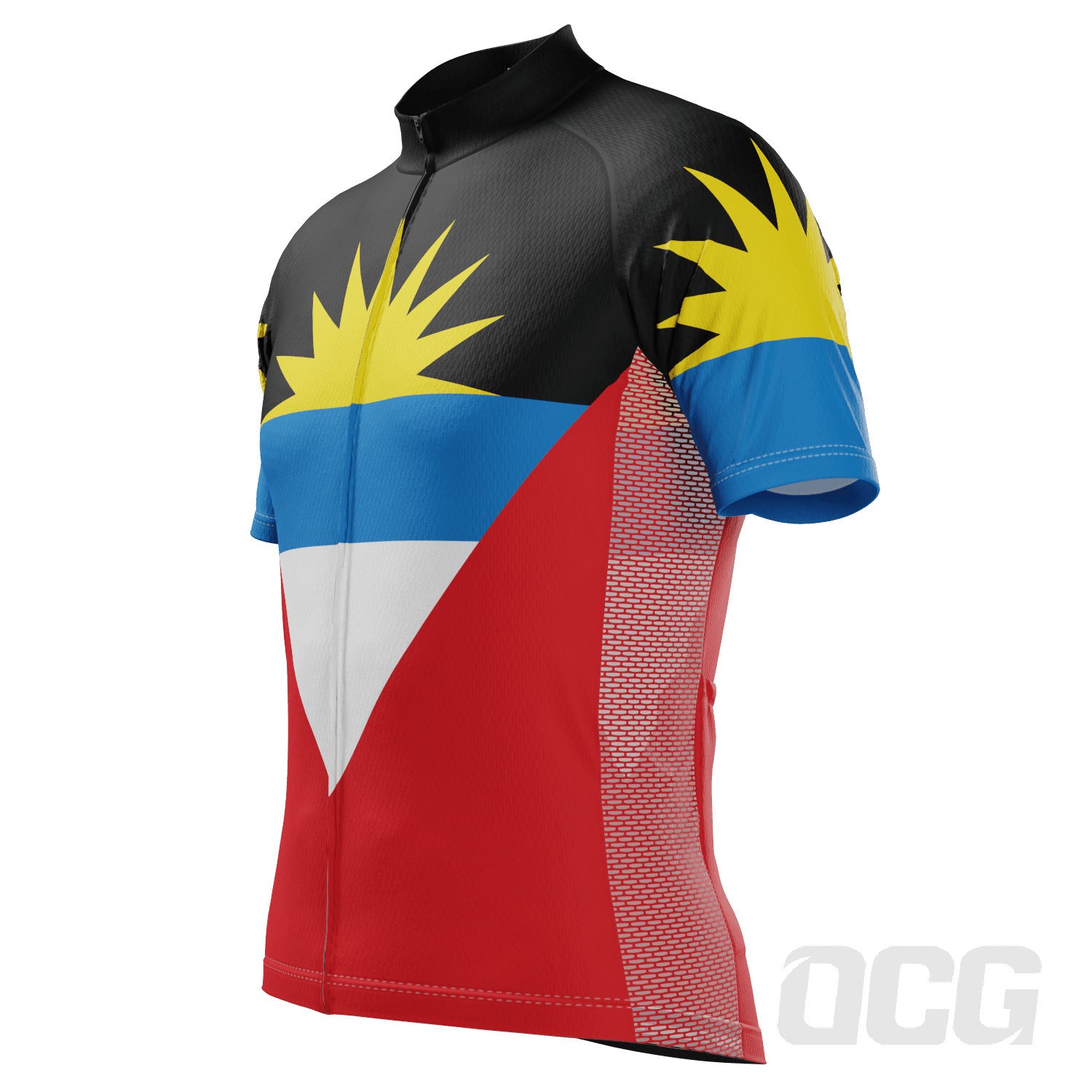 Men's Antigua and Barbuda National Flag Short Sleeve Cycling Jersey