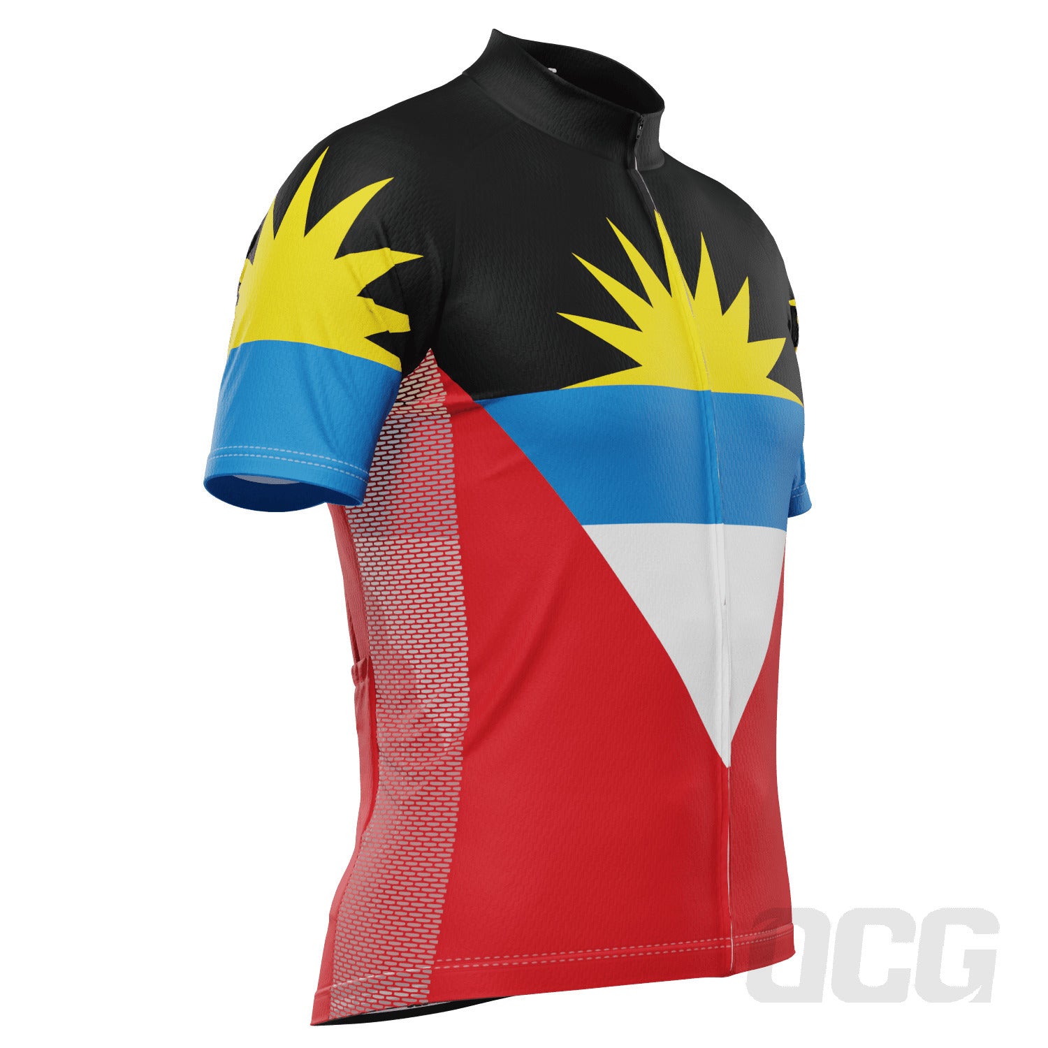 Men's Antigua and Barbuda National Flag Short Sleeve Cycling Jersey