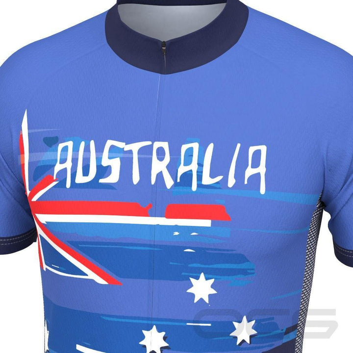 Men's Australian Flag Short Sleeve Cycling Jersey