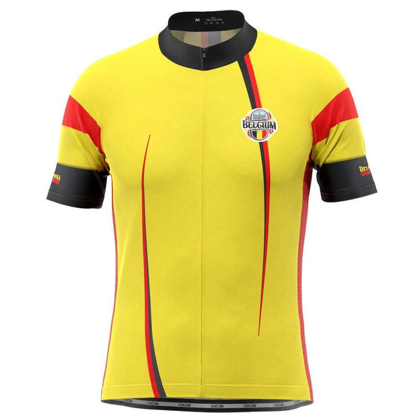 Men's Belgium Flag National Short Sleeve Cycling Jersey