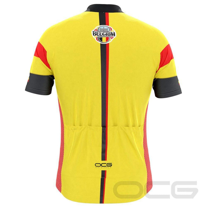 Men's Belgium Flag National Short Sleeve Cycling Jersey