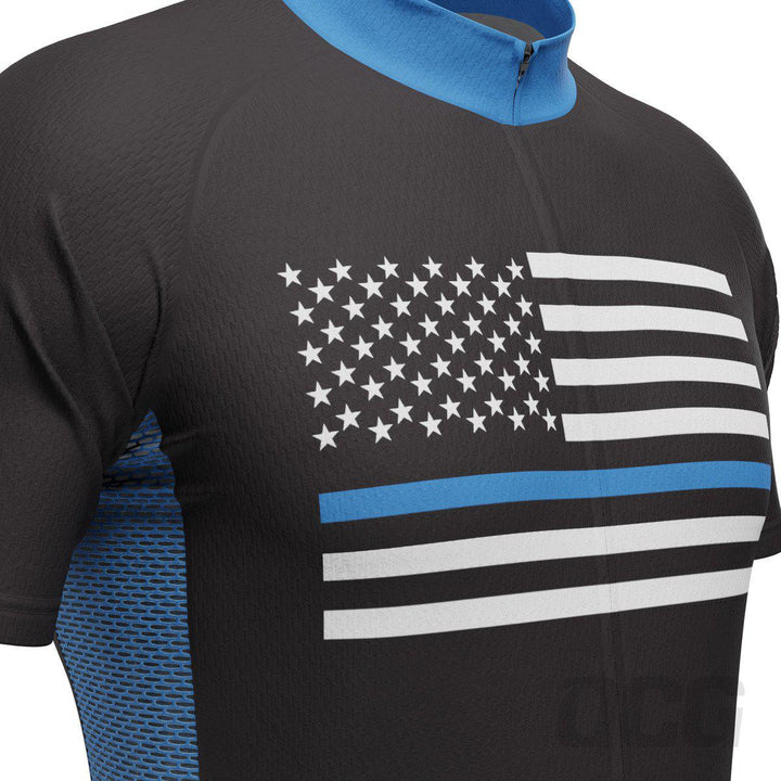 Men's Blue American Flag Pro-Band Short Sleeve Cycling Kit