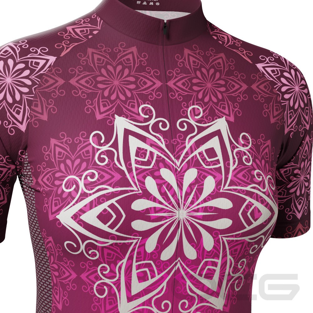 Women's Bold Mandala Short Sleeve Cycling Jersey