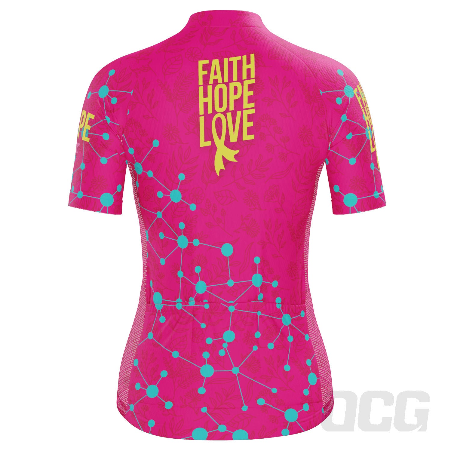 Women's Breast Cancer Faith Hope Love Short Sleeve Cycling Jersey