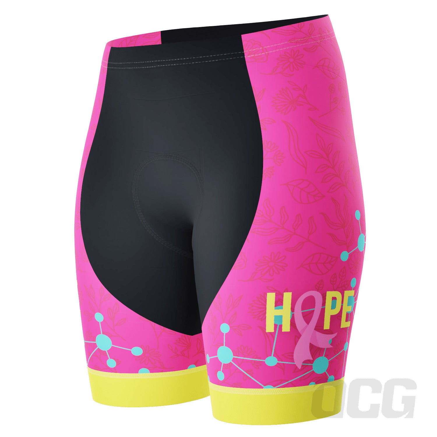 Women's Breast Cancer Faith Hope Love Gel Padded Cycling Shorts