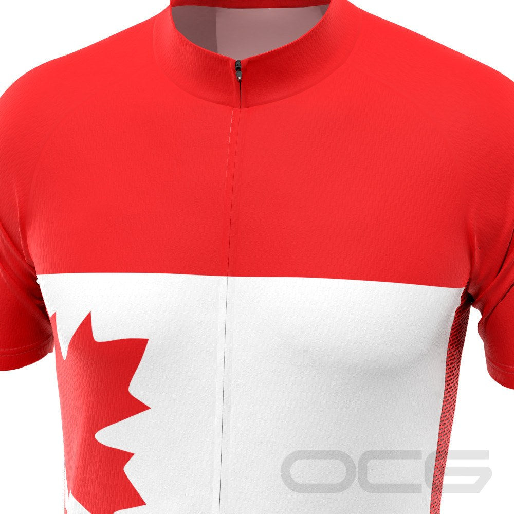 Men's Canadian Maple Leaf Short Sleeve Cycling Jersey