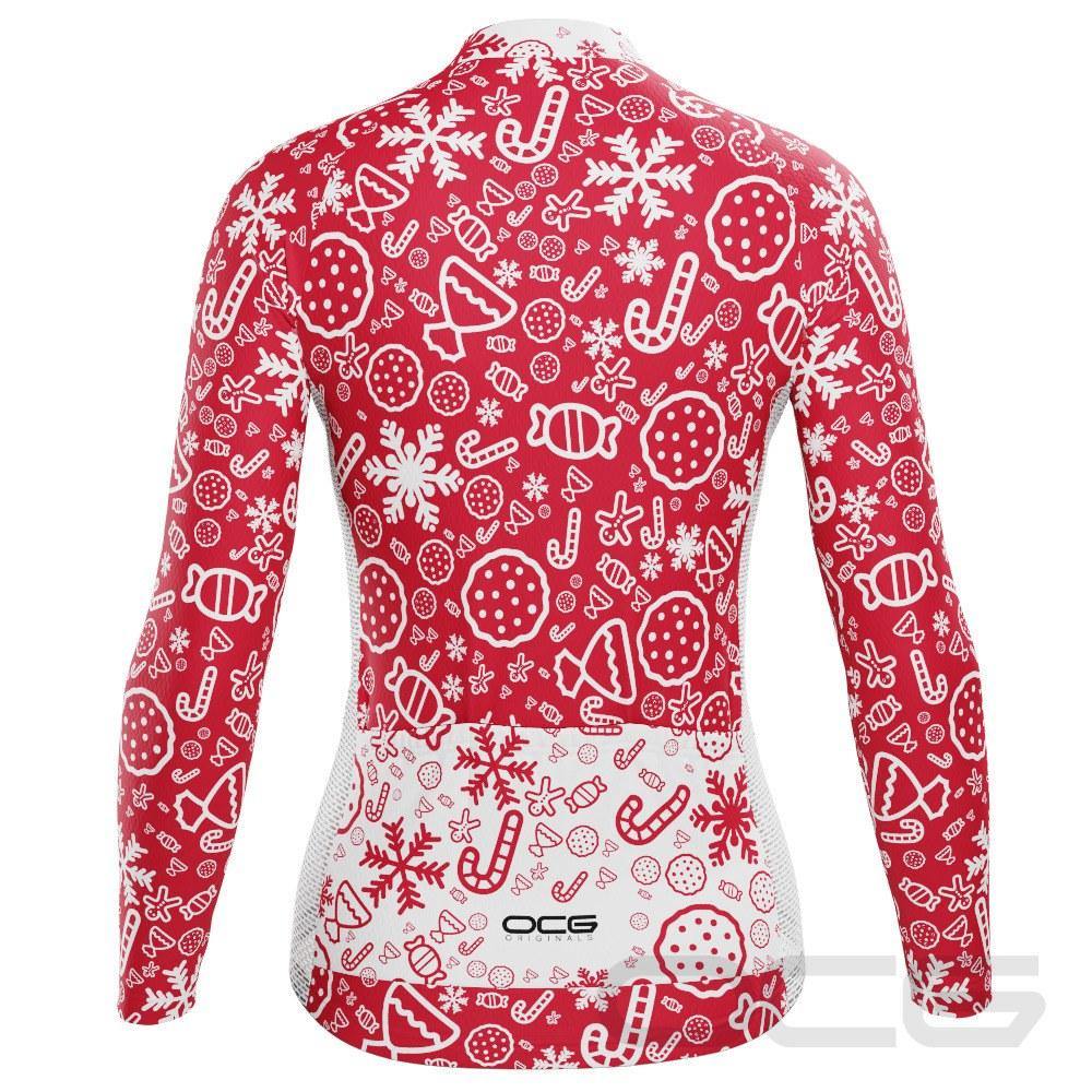 Women's Christmas Candy Long Sleeve Cycling Jersey