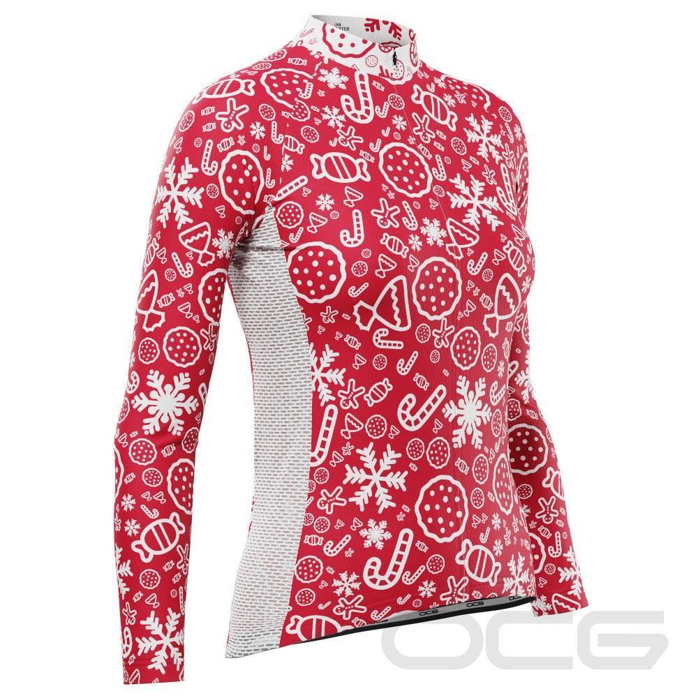 Women's Christmas Candy Long Sleeve Cycling Jersey