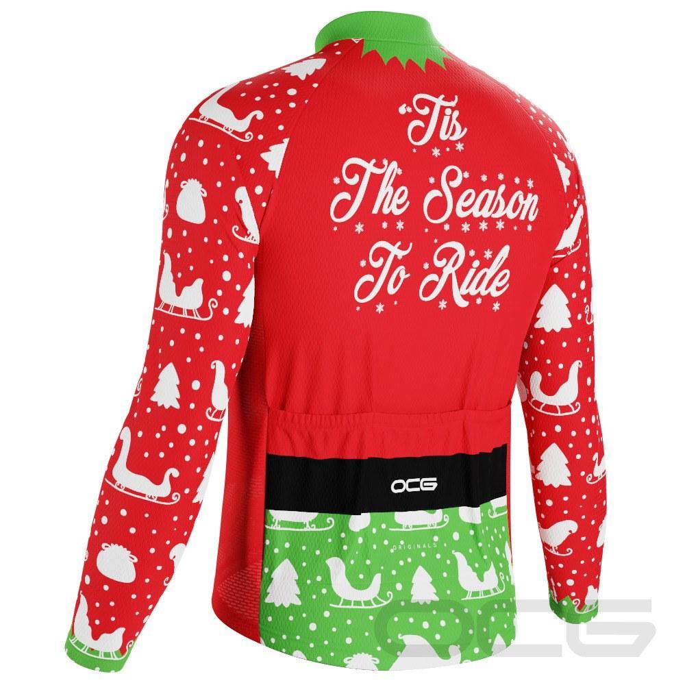 Men's Christmas Elf Long Sleeve Cycling Jersey