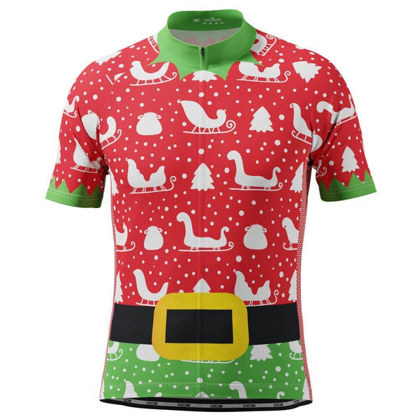 Men's Christmas Elf Season To Ride Short Sleeve Cycling Jersey