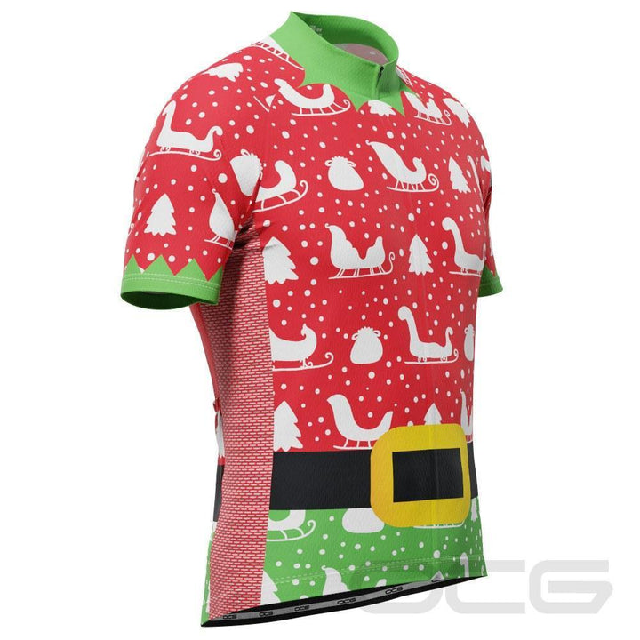 Men's Christmas Elf Season To Ride Short Sleeve Cycling Jersey