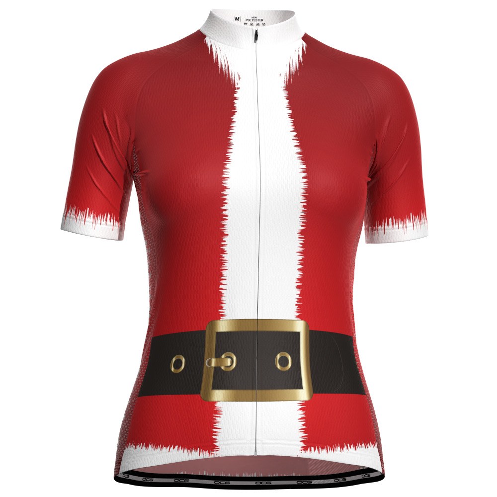 Women's Christmas Santa Fun To Ride Short Sleeve Cycling Jersey