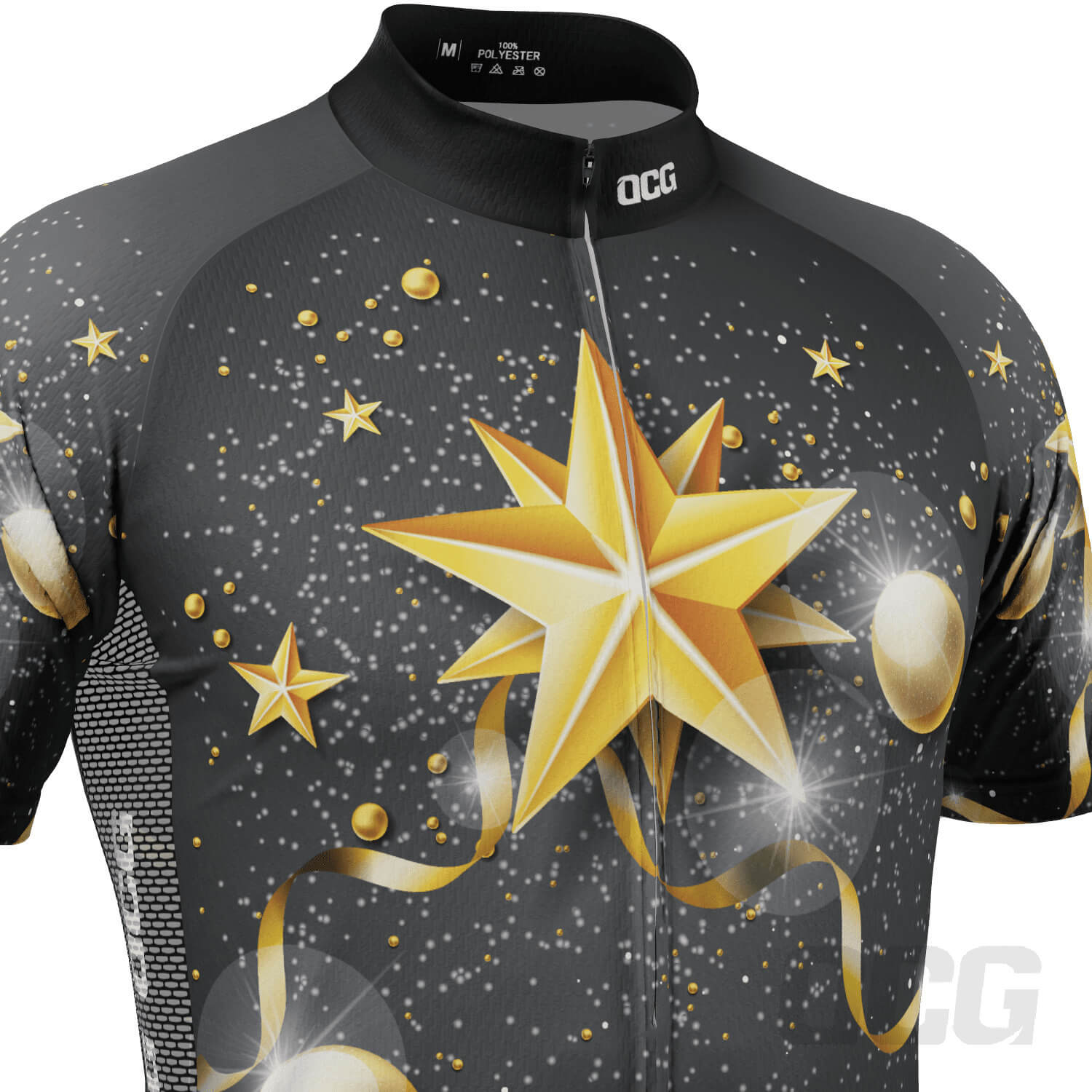 Men's Christmas Star Short Sleeve Cycling Jersey