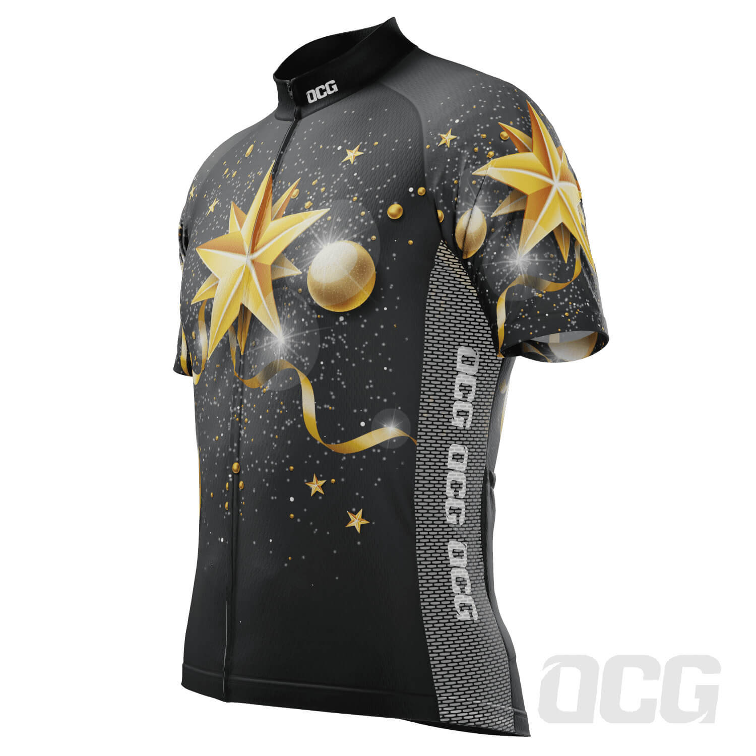 Men's Christmas Star Short Sleeve Cycling Jersey