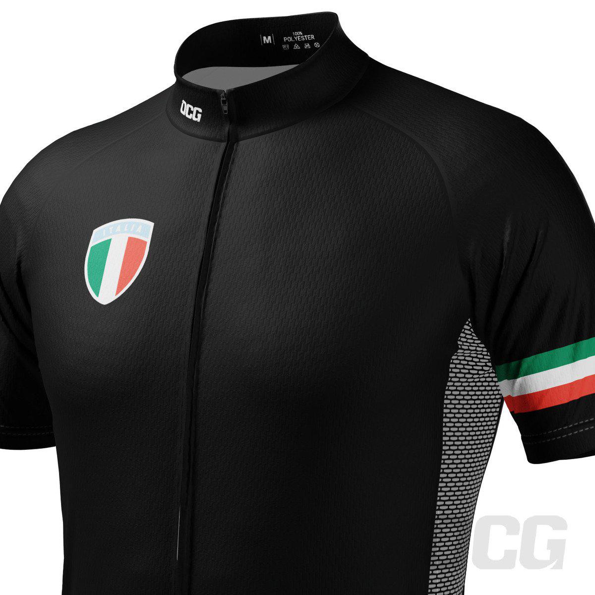 Men's Classic Italia Black Short Sleeve Cycling Jersey