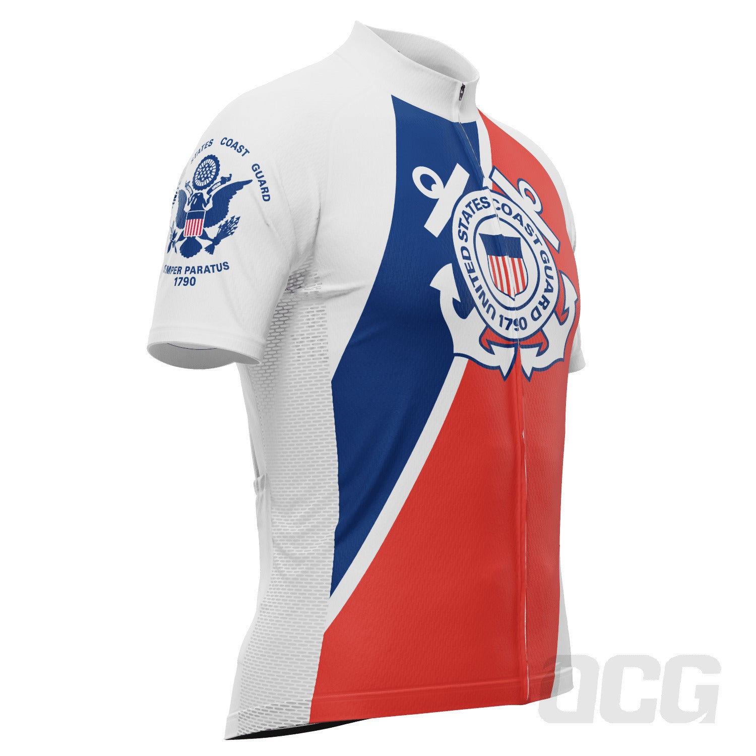 Men's USAF United States Coast Guard Short Sleeve Cycling Jersey