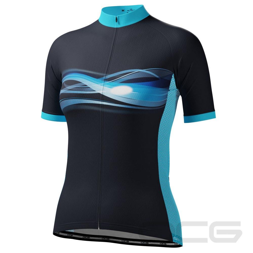 Women's Cosmos Blue Short Sleeve Cycling Jersey [clearance]