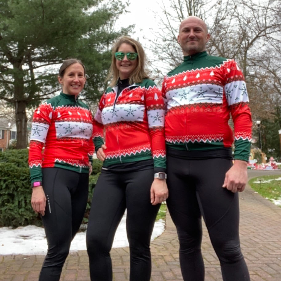 Men's Ugly Christmas Sweater Long Sleeve Cycling Jersey