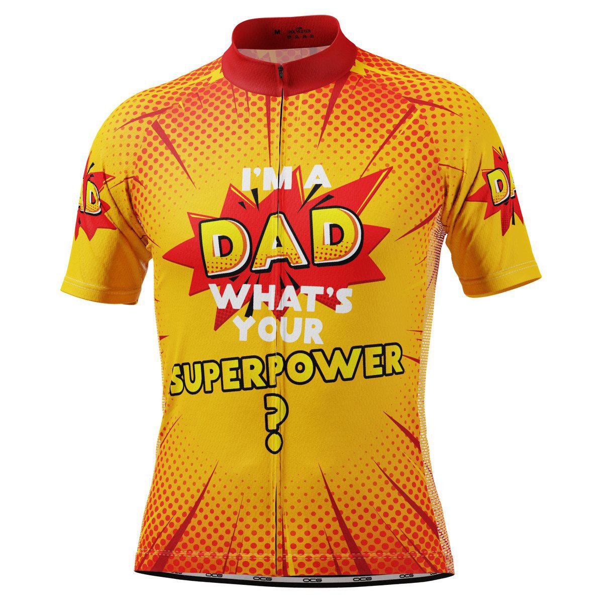 Men's Dad Superpowers Short Sleeve Cycling Jersey
