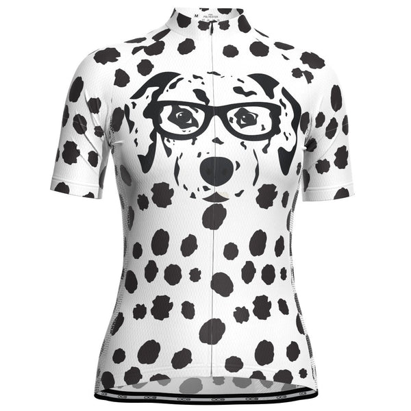 Women's Dalmatian Dog Short Sleeve Cycling Jersey