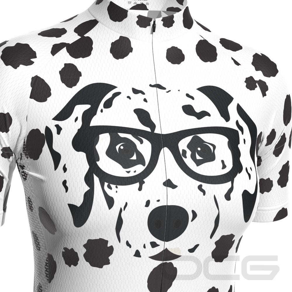 Women's Dalmatian Dog Short Sleeve Cycling Jersey