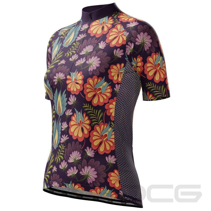 Women's Floral Botanicals Short Sleeve Cycling Jersey