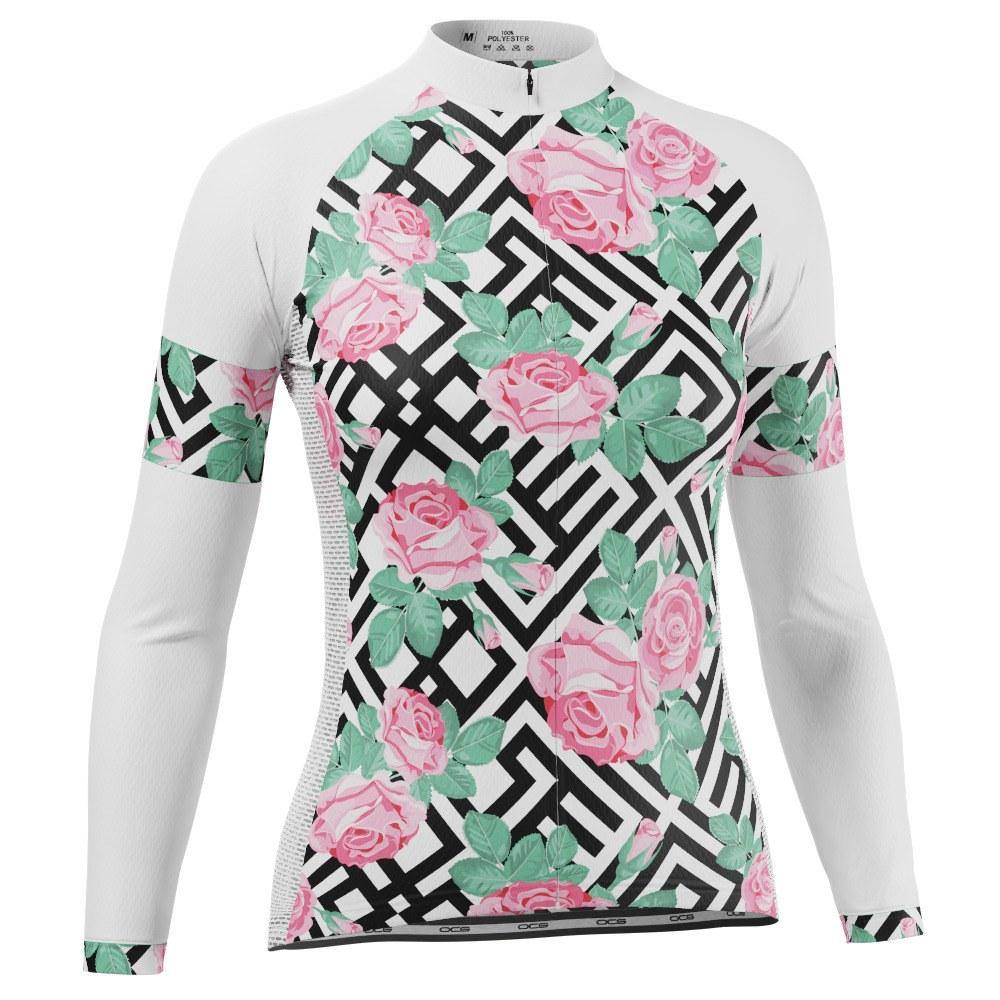 Women's Floral Maze Long Sleeve Cycling Jersey