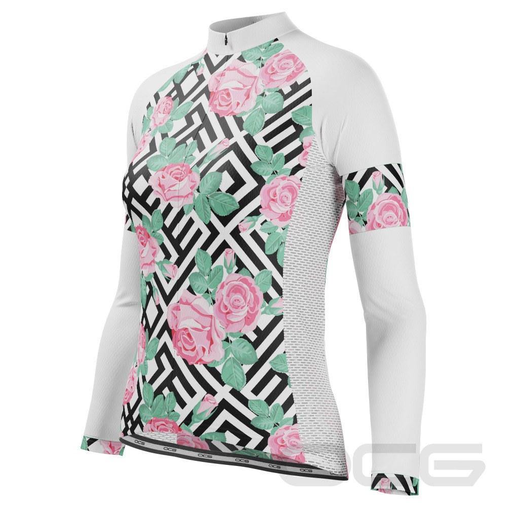 Women's Floral Maze Long Sleeve Cycling Jersey