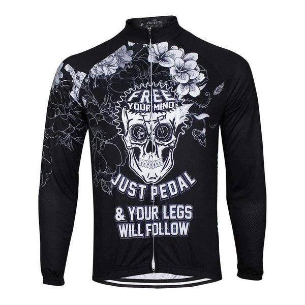 Free Your Mind Skull Long Sleeve Cycling Jersey