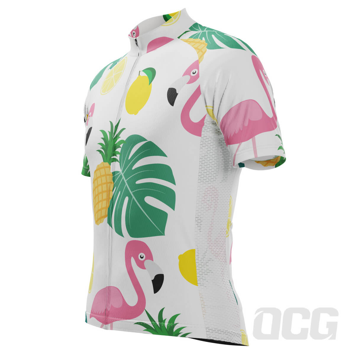Men's Fruity Flamingo Short Sleeve Cycling Jersey
