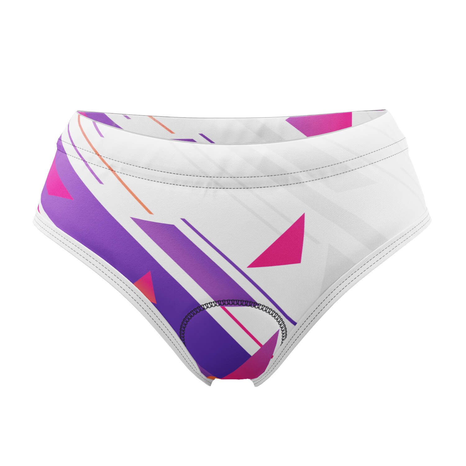 Women's Purple Geometry Gel Padded Cycling Underwear-Briefs