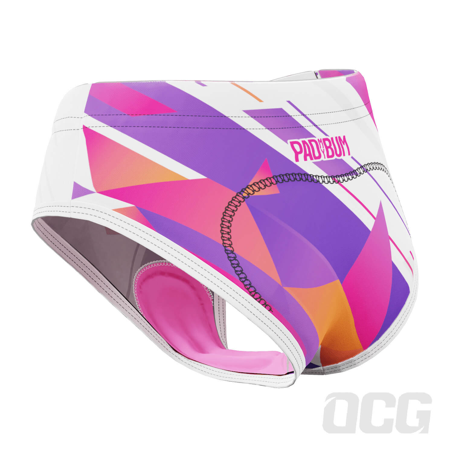 Women's Purple Geometry Gel Padded Cycling Underwear-Briefs