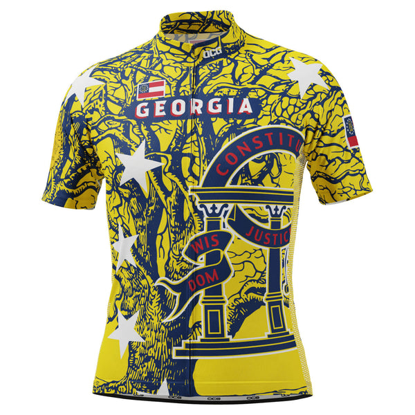 Men's Georgia US State Icon Short Sleeve Cycling Jersey