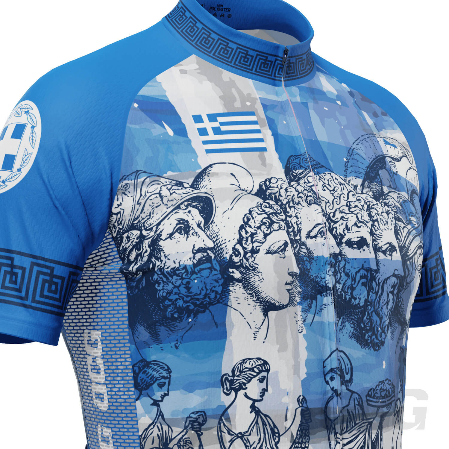 Men's Ancient Greece Short Sleeve Cycling Jersey