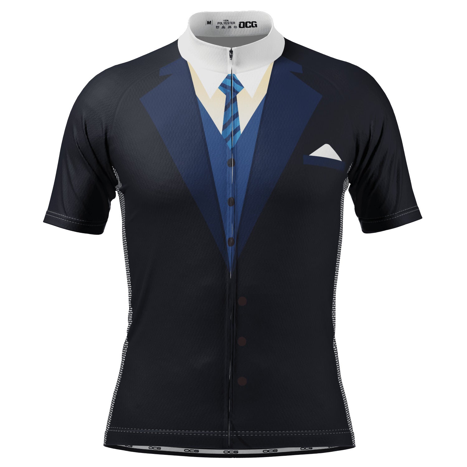 Men's Groom Formal Suit and Tie Short Sleeve Cycling Jersey